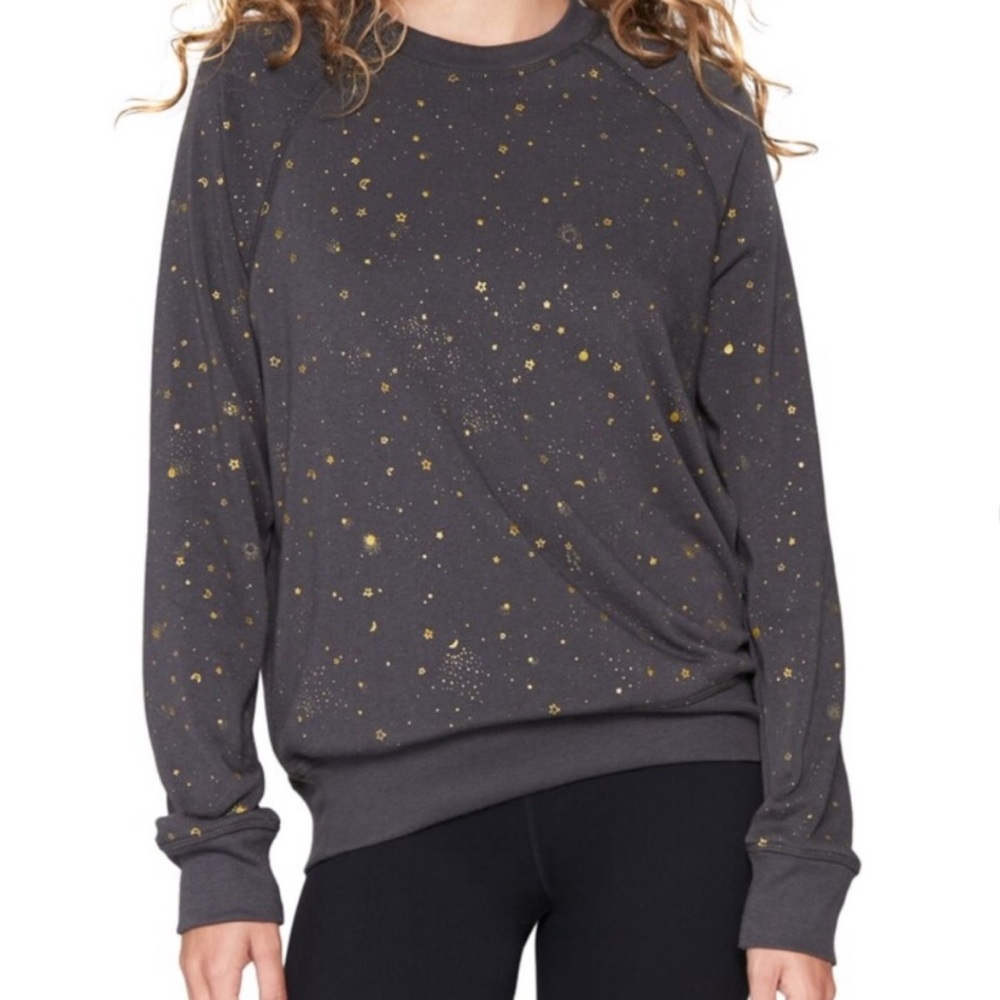 Spiritual Gangster Women’s Dreamers Sweater with Gold Stars and Moons Details